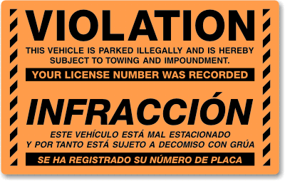 violation sticker