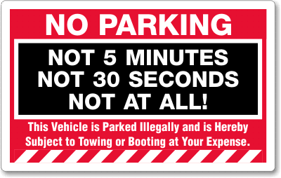 no parking sticker
