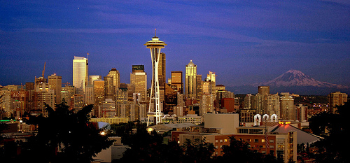 Seattle skyline from a distance