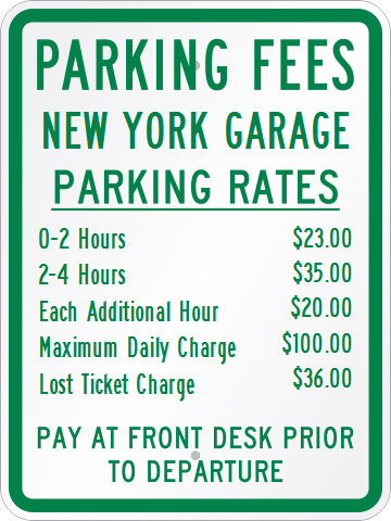 Custom garage parking sign