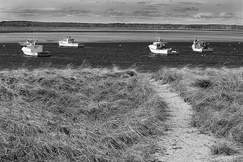 Boats off the coast of Seabrook, New Hampshire