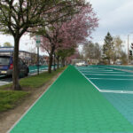 A parking lot paved for ecoparadise