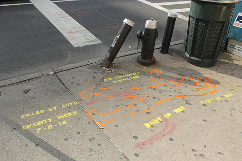 Right of Way chalk outline graffiti